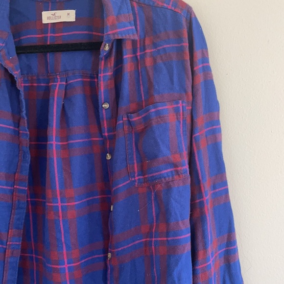 Hollister Blue Plaid Flannel!! - Picture 4 of 5